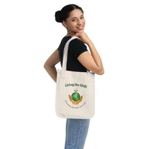 Living the Shift Eco Tote | 100% Organic Cotton Canvas Tote Bag | Reusable Market Unique Bag - Eco-Friendly for Sustainable Living - Image 2