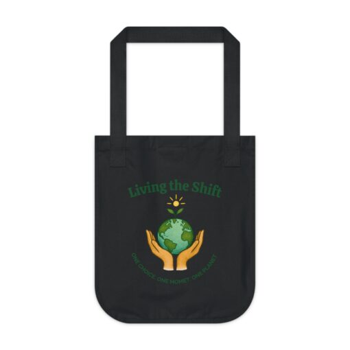 Living the Shift Eco Tote | 100% Organic Cotton Canvas Tote Bag | Reusable Market Unique Bag - Eco-Friendly for Sustainable Living - Image 5