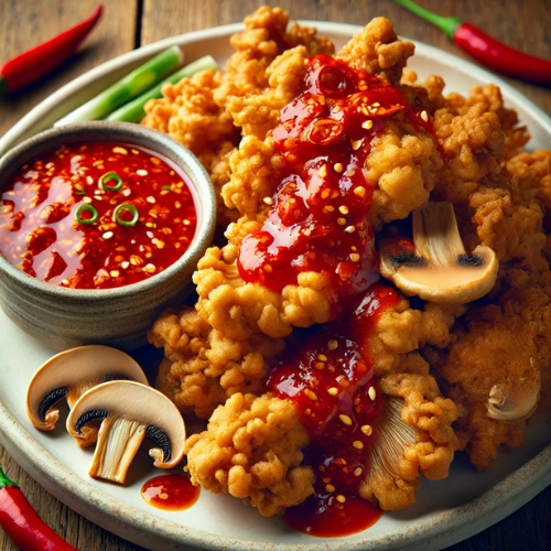 Vegan Crispy “Chicken” with Fiery Szechuan Sauce