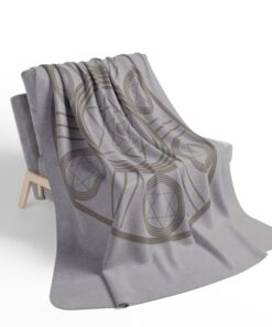 Seal of Solomon & Solar Cross Protection Blanket – Healing Energy Symbol Matte Canvas | Unique Blanket - Image 4