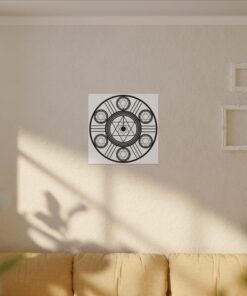 Alternative view of Seal of Solomon Solar Cross Healing Protection Matte Canvas | Unique Artwork