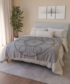Seal of Solomon & Solar Cross Protection Blanket – Healing Energy Symbol Matte Canvas | Unique Blanket - Image 7