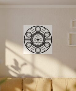 Seal of Solomon Solar Cross Healing Protection Matte Canvas | Unique Artwork - Image 6