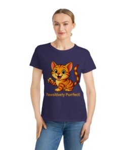 Pawsitively Purrfect Cat T-Shirt, Cute Cat Lover Gift, Organic Tee for Pet Owners, Funny Animal Shirt, Gift for Cat Moms - Image 12
