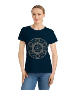 Merkaba Solar Cross Organic Cotton Unique T-Shirt for Women | Sacred Geometry Shirt | SoulSparkCafe - Image 8
