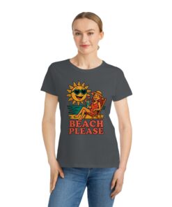 Beach Please Organic Women's T-Shirt, Summer Vibes Tee, Vacation Shirt, Beach Outfit, Sun Lover Gift - Image 4
