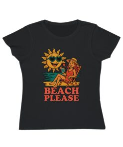 Beach Please Organic Women's T-Shirt, Summer Vibes Tee, Vacation Shirt, Beach Outfit, Sun Lover Gift - Image 5