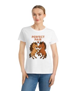 Alternative view of Perfect Pair Horse T-Shirt | Cute Animal Tee, Gift for Horse Lovers, Birthday Apparel, Organic Cotton