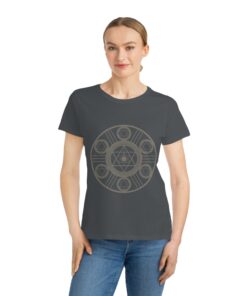 Merkaba Solar Cross Organic Cotton Unique T-Shirt for Women | Sacred Geometry Shirt | SoulSparkCafe - Image 4