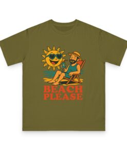 Beach Please Unisex Organic Classic T-Shirt, Summer Vibes Tee, Beach Lover Gift, Outdoor Activity Shirt, Casual Wear - Image 3