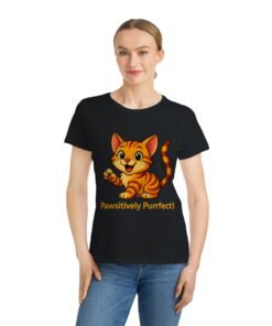 Pawsitively Purrfect Cat T-Shirt, Cute Cat Lover Gift, Organic Tee for Pet Owners, Funny Animal Shirt, Gift for Cat Moms - Image 6