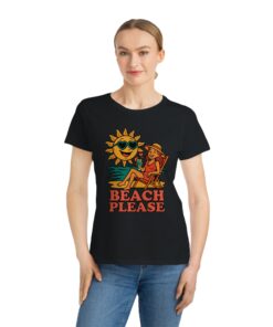 Beach Please Organic Women's T-Shirt, Summer Vibes Tee, Vacation Shirt, Beach Outfit, Sun Lover Gift - Image 6