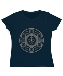 Merkaba Solar Cross Organic Cotton Unique T-Shirt for Women | Sacred Geometry Shirt | SoulSparkCafe - Image 7