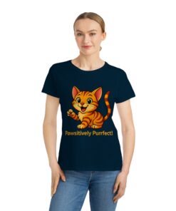 Pawsitively Purrfect Cat T-Shirt, Cute Cat Lover Gift, Organic Tee for Pet Owners, Funny Animal Shirt, Gift for Cat Moms - Image 10