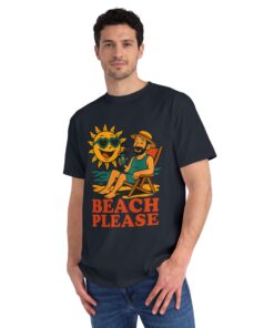 Beach Please Unisex Organic Classic T-Shirt, Summer Vibes Tee, Beach Lover Gift, Outdoor Activity Shirt, Casual Wear - Image 8
