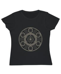 Merkaba Solar Cross Organic Cotton Unique T-Shirt for Women | Sacred Geometry Shirt | SoulSparkCafe - Image 5