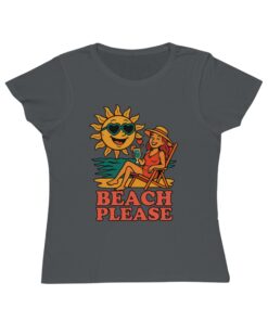Beach Please Organic Women's T-Shirt, Summer Vibes Tee, Vacation Shirt, Beach Outfit, Sun Lover Gift - Image 3