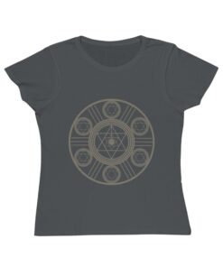 Merkaba Solar Cross Organic Cotton Unique T-Shirt for Women | Sacred Geometry Shirt | SoulSparkCafe - Image 3