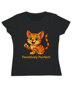 Pawsitively Purrfect Cat T-Shirt, Cute Cat Lover Gift, Organic Tee for Pet Owners, Funny Animal Shirt, Gift for Cat Moms - Image 5