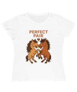 Perfect Pair Horse T-Shirt | Cute Animal Tee, Gift for Horse Lovers, Birthday Apparel, Organic Cotton