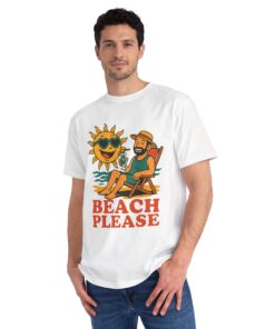Alternative view of Beach Please Unisex Organic Classic T-Shirt, Summer Vibes Tee, Beach Lover Gift, Outdoor Activity Shirt, Casual Wear