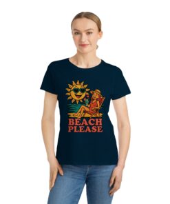 Beach Please Organic Women's T-Shirt, Summer Vibes Tee, Vacation Shirt, Beach Outfit, Sun Lover Gift - Image 8