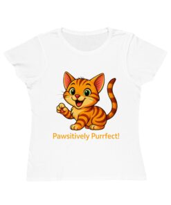 Pawsitively Purrfect Cat T-Shirt, Cute Cat Lover Gift, Organic Tee for Pet Owners, Funny Animal Shirt, Gift for Cat Moms