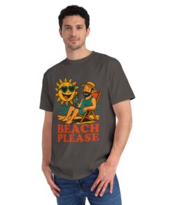 Beach Please Unisex Organic Classic T-Shirt, Summer Vibes Tee, Beach Lover Gift, Outdoor Activity Shirt, Casual Wear - Image 6